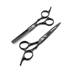 Fashion 6.0 Inch Black Paint Hairdressing Flat Bangs Thinning Scissors